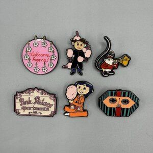 Loungefly Coraline FULL SET OF 6 Pink Blind Box Enamel Pins New Open Box
